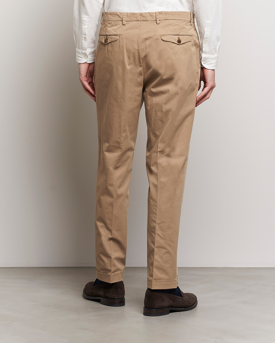 Herre | Bukser | Briglia 1949 | Easy Fit Pleated Cotton Stretch Chino Taupe