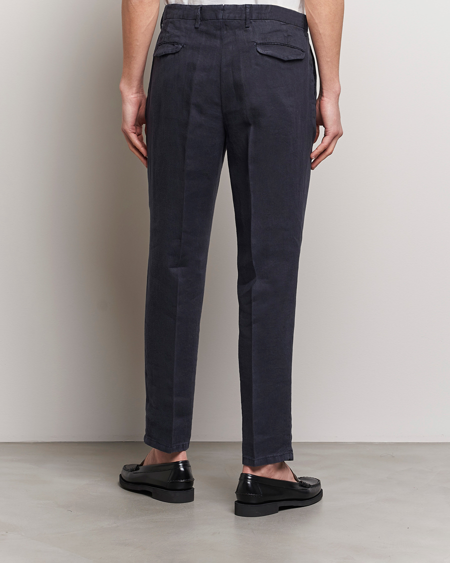 Herre | Bukser | Briglia 1949 | Pleated Linen Trousers Navy
