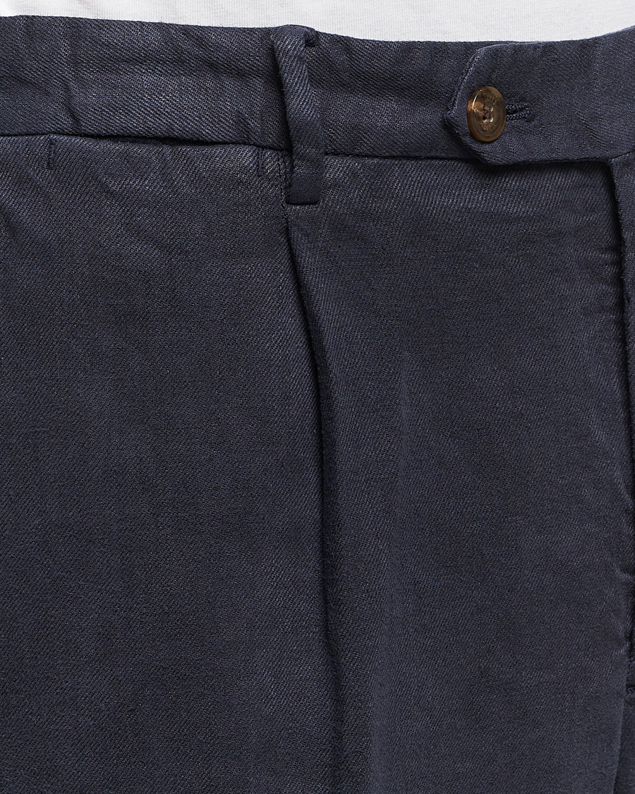 Herre | Bukser | Briglia 1949 | Pleated Linen Trousers Navy