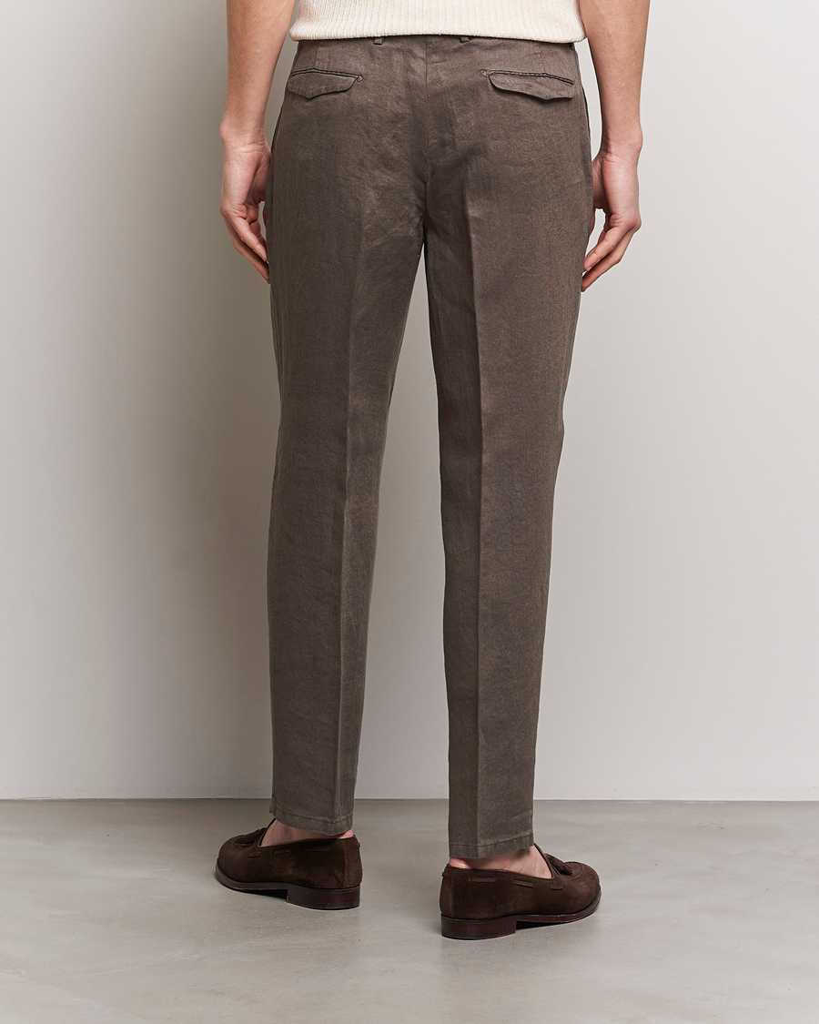 Herre | Bukser | Briglia 1949 | Pleated Linen Trousers Brown