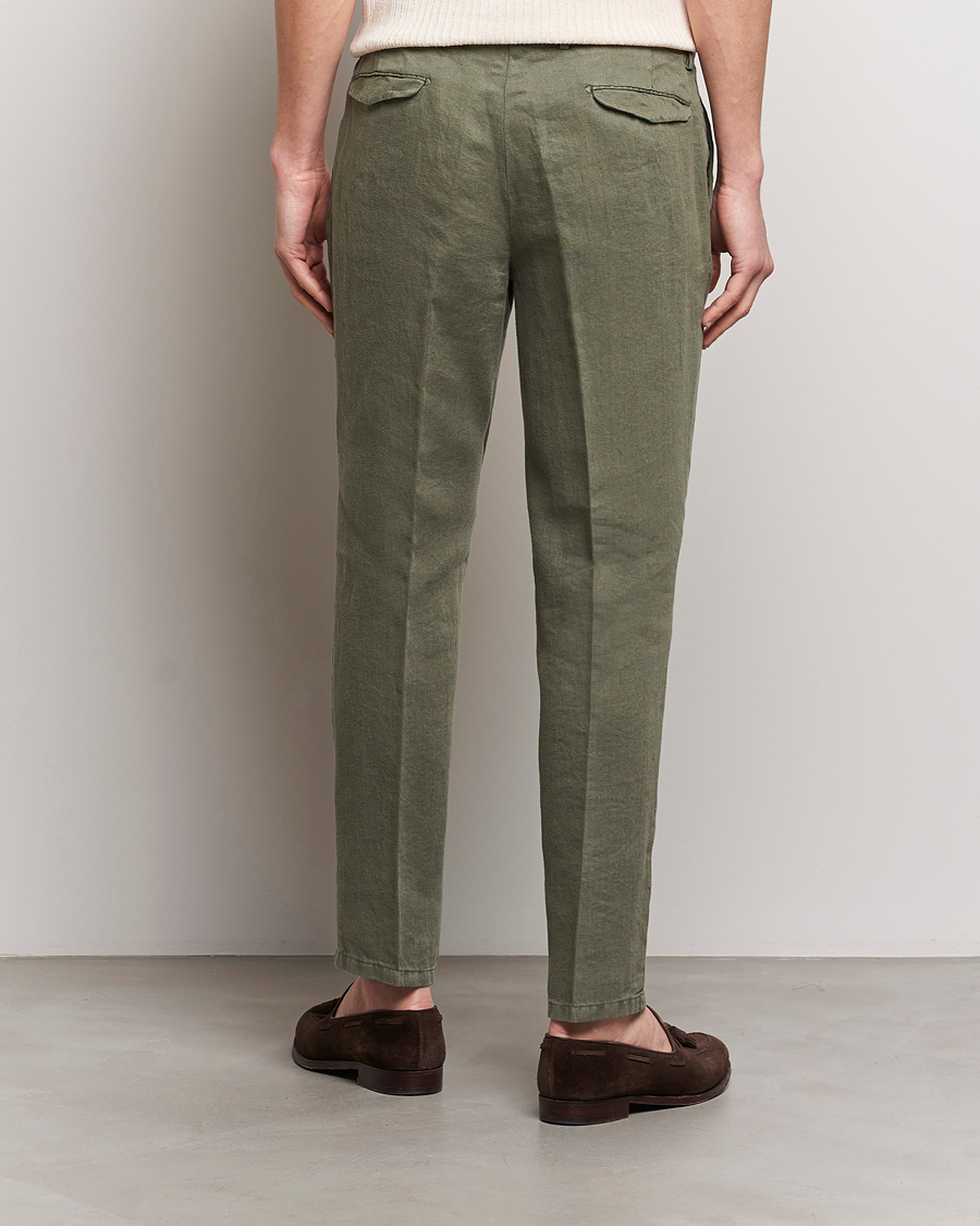 Herre | Bukser | Briglia 1949 | Pleated Linen Trousers Olive