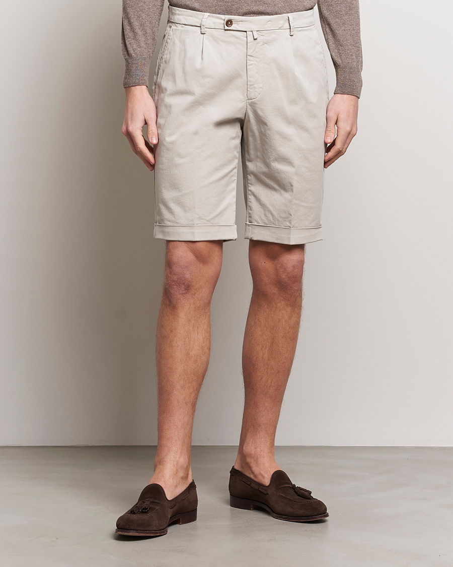 Herre | Klær | Briglia 1949 | Pleated Cotton Shorts Beige