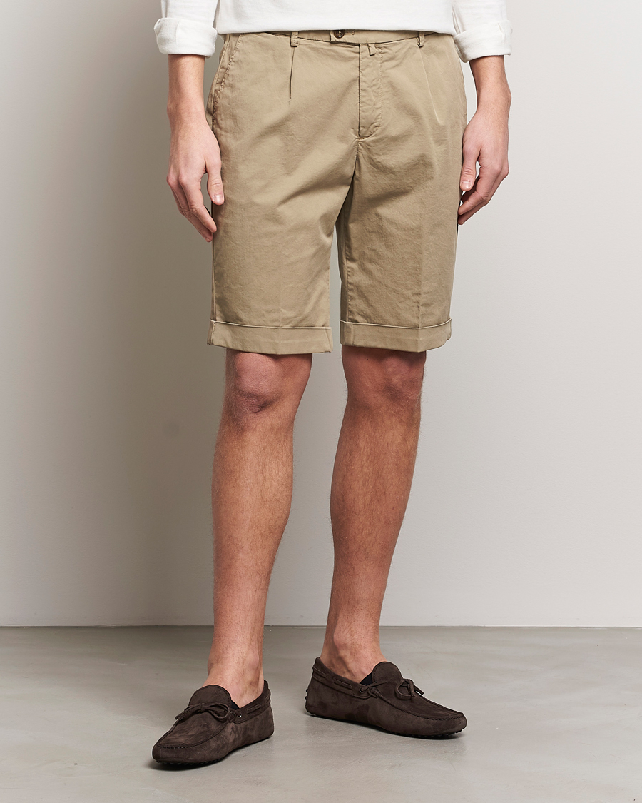Herre |  | Briglia 1949 | Pleated Cotton Shorts Taupe
