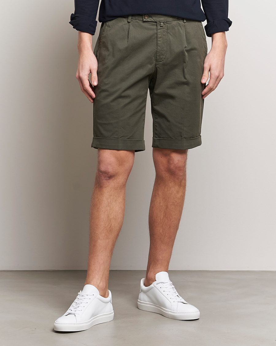 Herr |  | Briglia 1949 | Pleated Cotton Shorts Olive