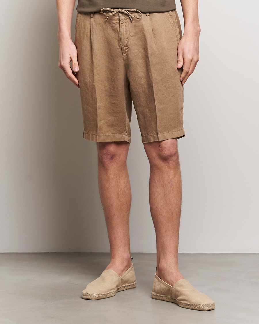 Herre | Shorts | Briglia 1949 | Easy Fit Linen Shorts Beige