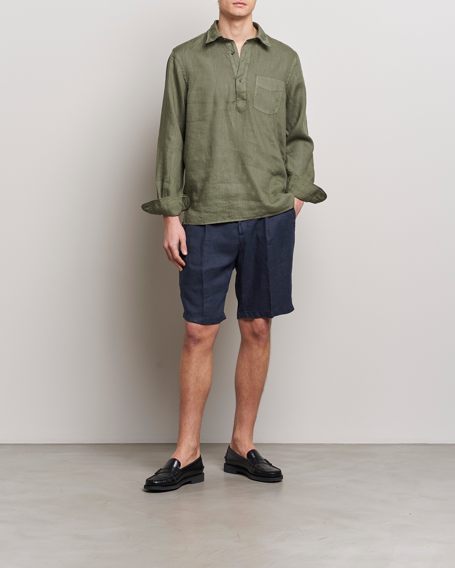 Herre | Shorts | Briglia 1949 | Easy Fit Linen Shorts Navy