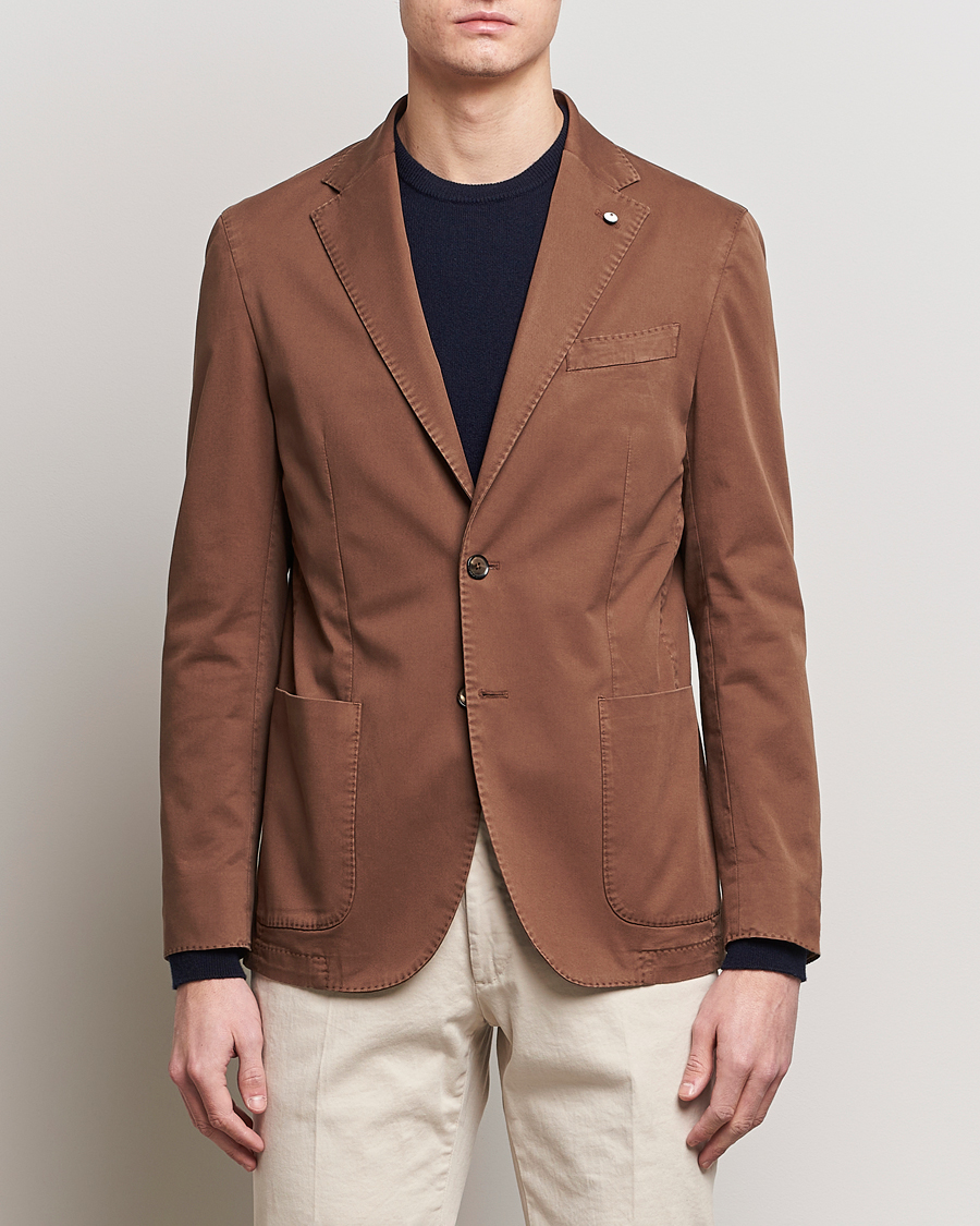 Herre | Italian Department | L.B.M. 1911 | Jack Regular Fit Cotton Stretch Blazer Brown