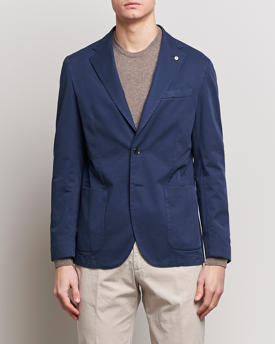 Herre | Italian Department | L.B.M. 1911 | Jack Regular Fit Cotton Stretch Blazer Navy