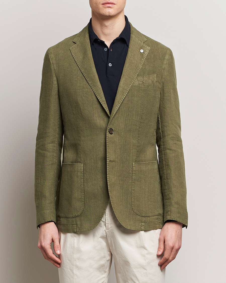 Herre | Italian Department | L.B.M. 1911 | Jack Regular Fit Linen Blazer Olive