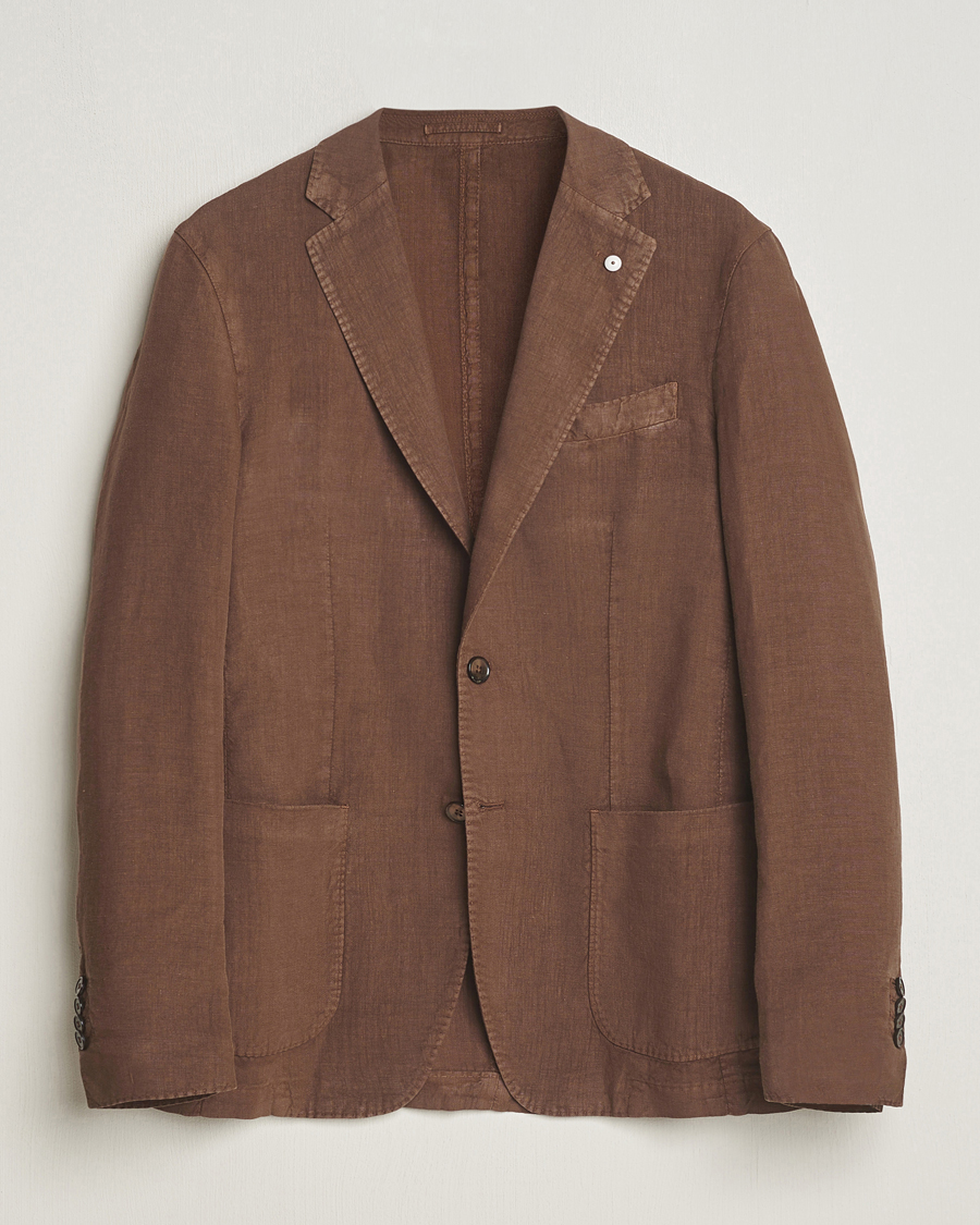 Herre | Dressjakker | L.B.M. 1911 | Jack Regular Fit Linen Blazer Brown