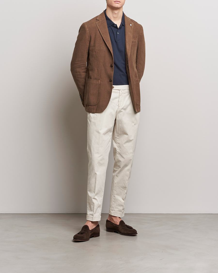Herre | Dressjakker | L.B.M. 1911 | Jack Regular Fit Linen Blazer Brown