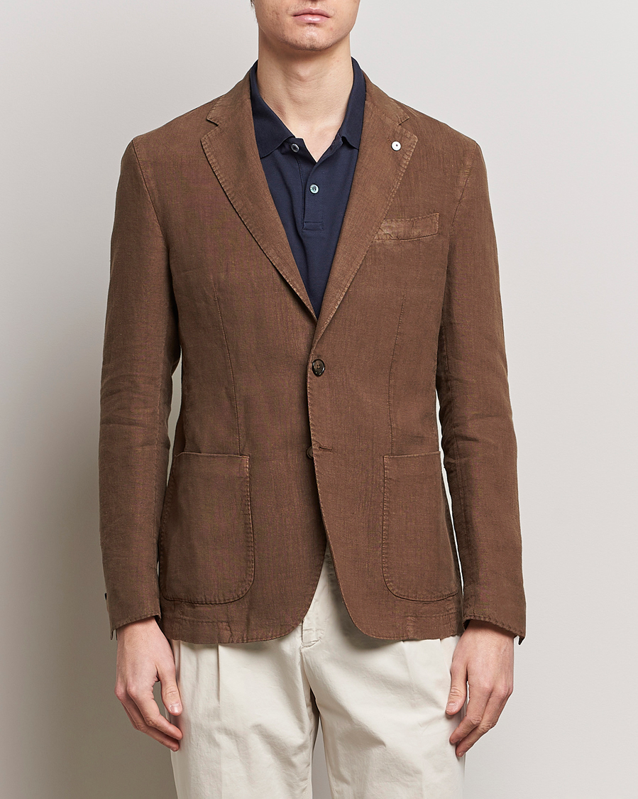 Herre | Italian Department | L.B.M. 1911 | Jack Regular Fit Linen Blazer Brown