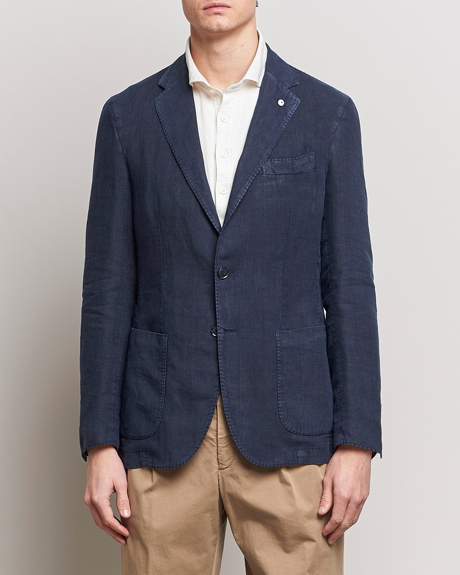 Herre | L.B.M. 1911 | L.B.M. 1911 | Jack Regular Fit Linen Blazer Navy