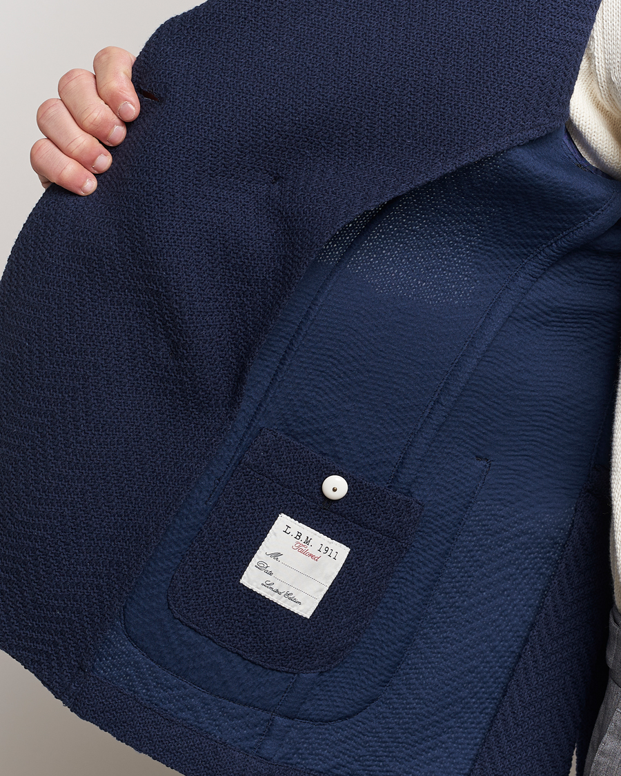 Herre | Dressjakker | L.B.M. 1911 | Double Breasted Jersey Punto Blazer Navy