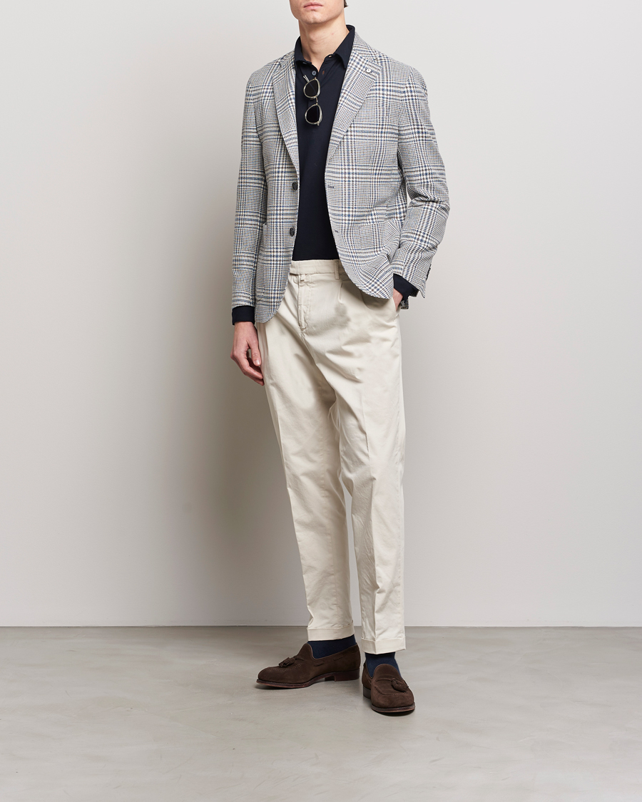 Herre | Dressjakker | L.B.M. 1911 | Checked Cotton Blazer Navy/Brown