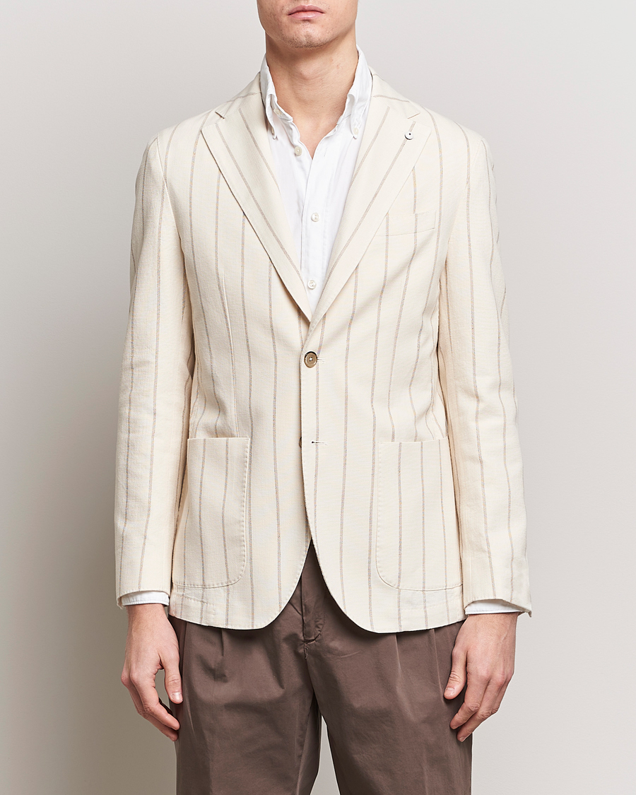 Herre | Italian Department | L.B.M. 1911 | Striped Cotton Blazer Beige