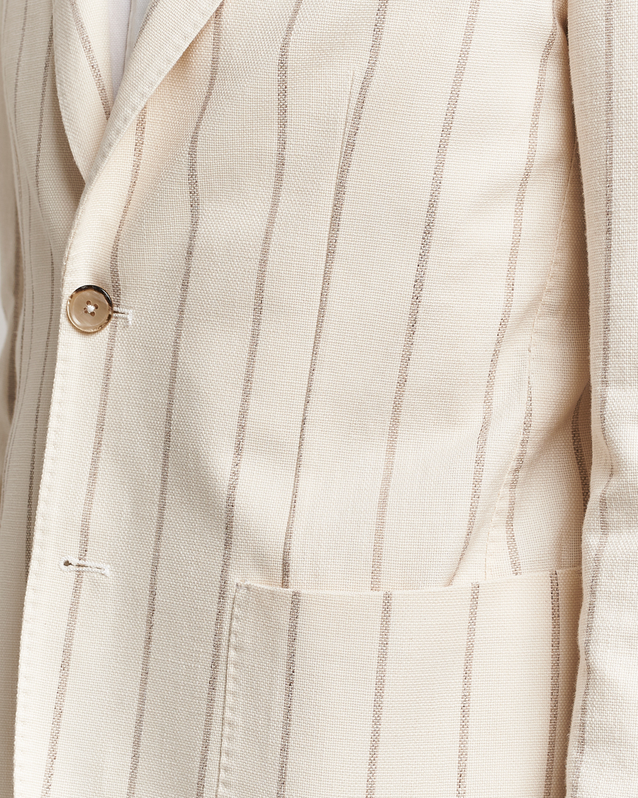 Herre | Dressjakker | L.B.M. 1911 | Striped Cotton Blazer Beige