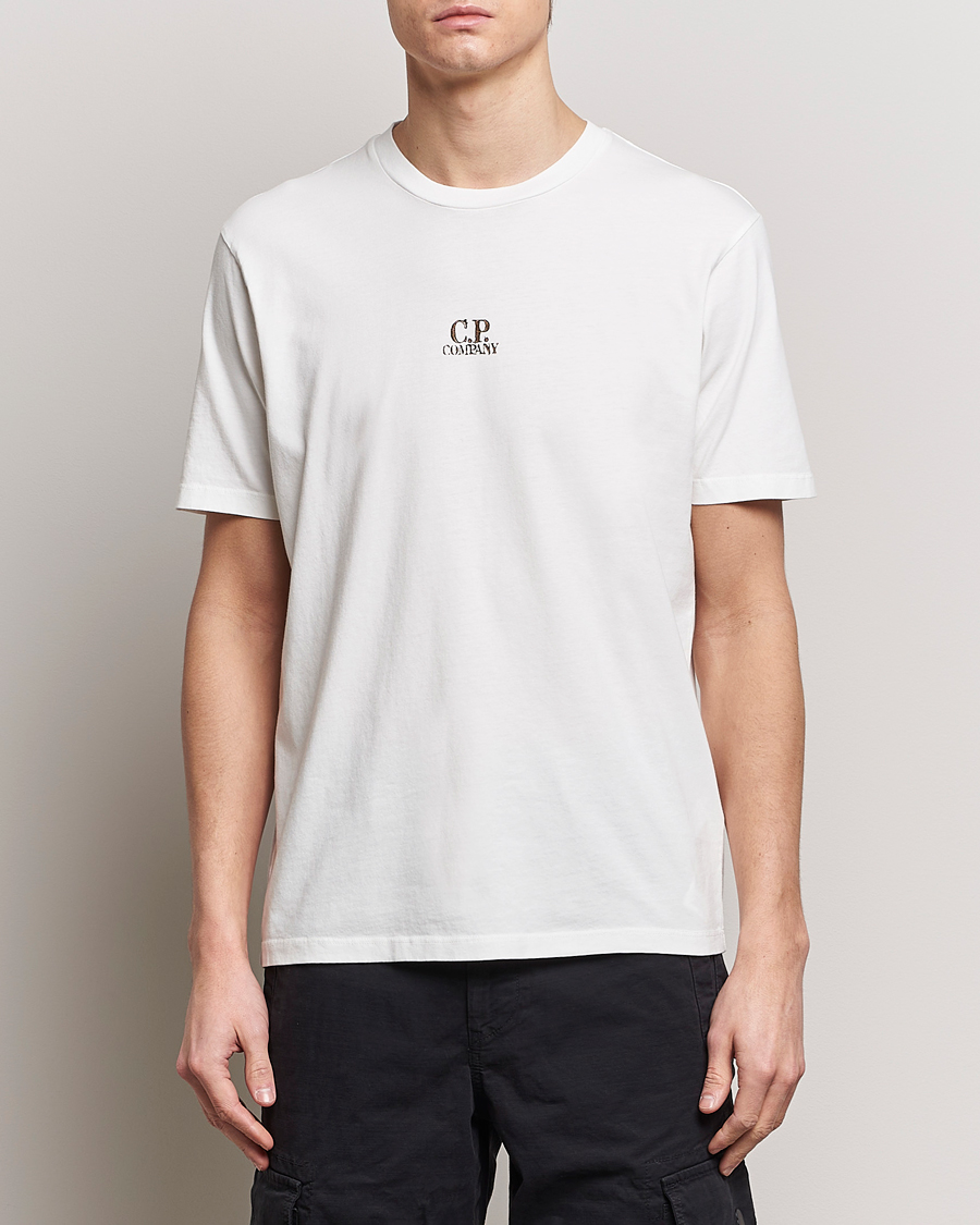 Herre | Kortermede t-shirts | C.P. Company | Short Sleeve Hand Printed T-Shirt White