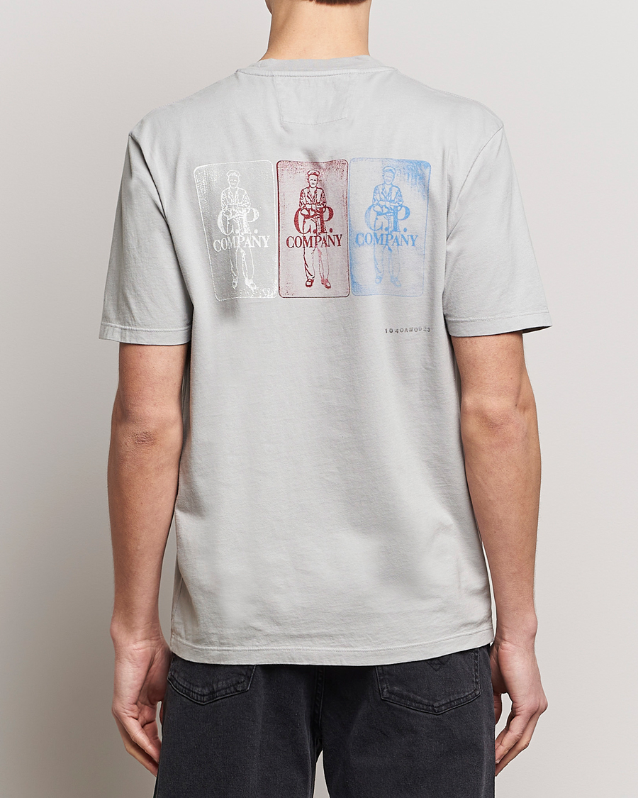 Herre | T-Shirts | C.P. Company | Short Sleeve Hand Printed T-Shirt Grey