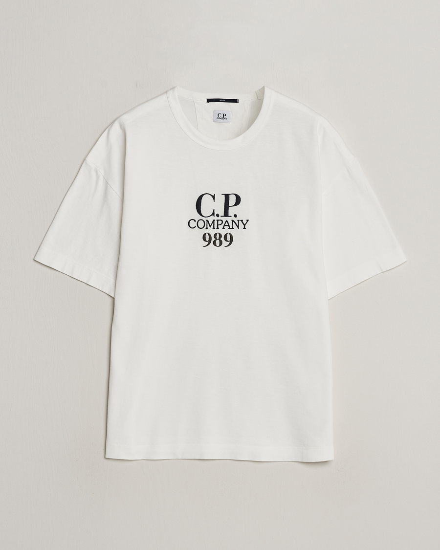 Herre | T-Shirts | C.P. Company | Brushed Cotton Embroidery Logo T-Shirt White