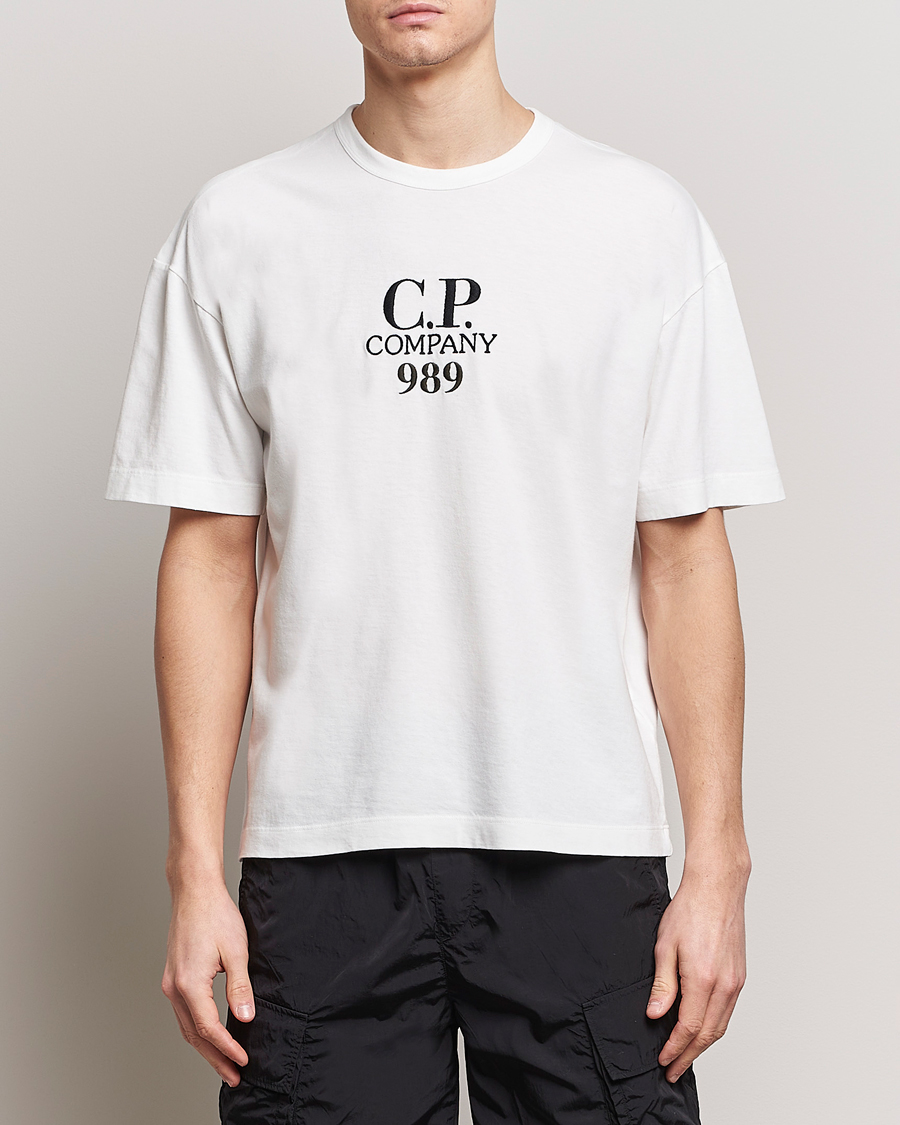 Herre | Kortermede t-shirts | C.P. Company | Brushed Cotton Embroidery Logo T-Shirt White