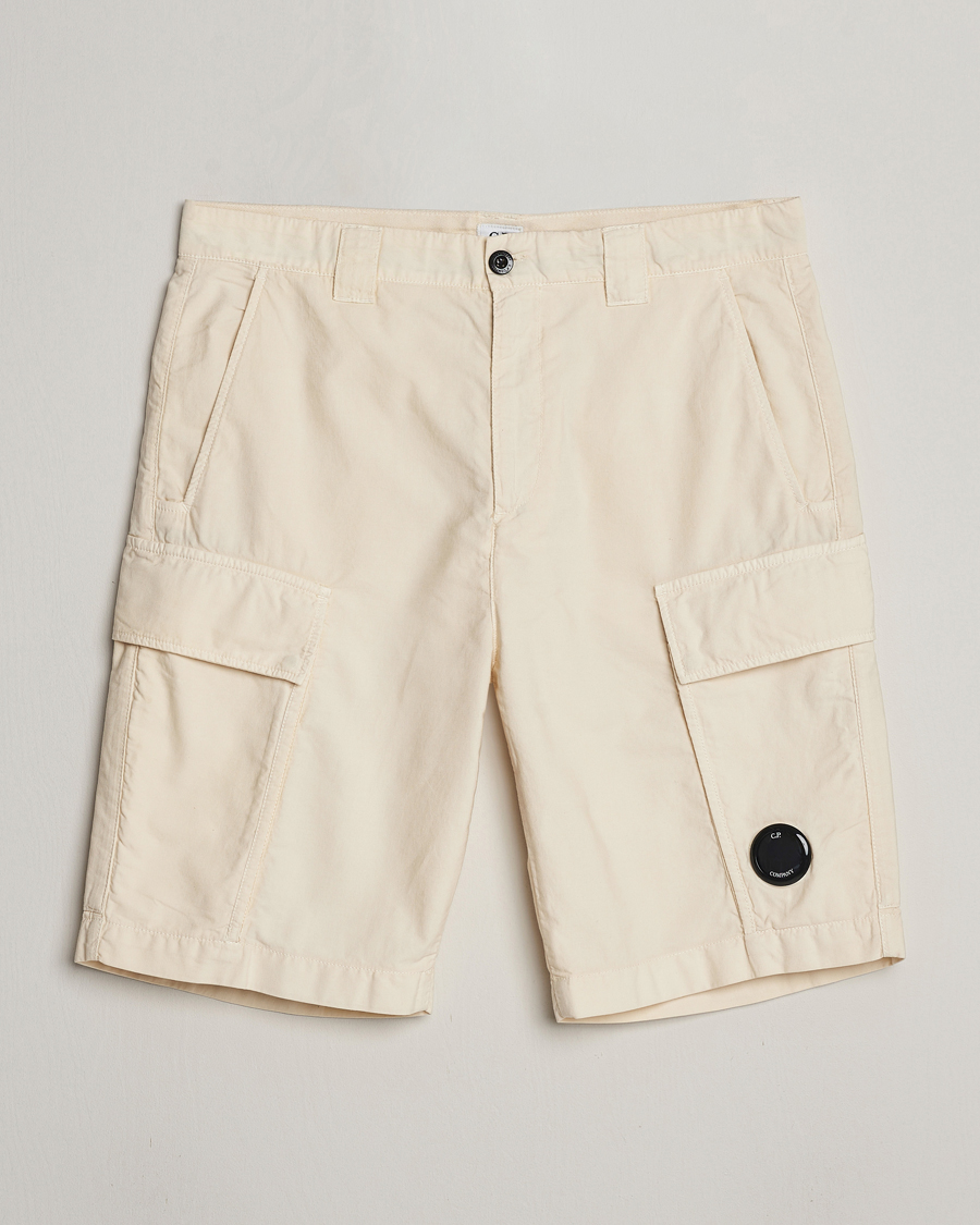 Herre | Shorts | C.P. Company | Ottoman Garment Dyed Cotton Cargo Shorts Off White