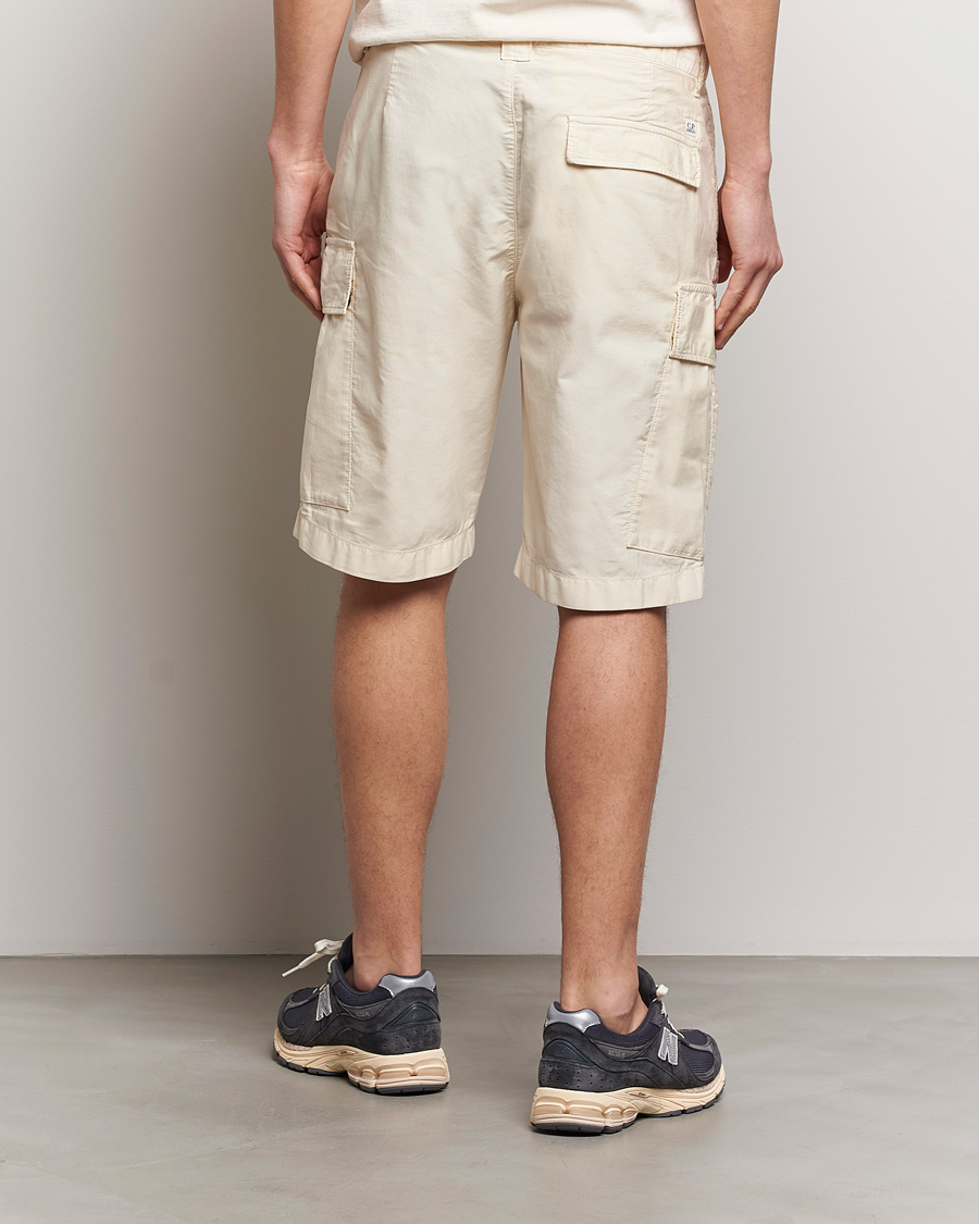 Herre | Shorts | C.P. Company | Ottoman Garment Dyed Cotton Cargo Shorts Off White