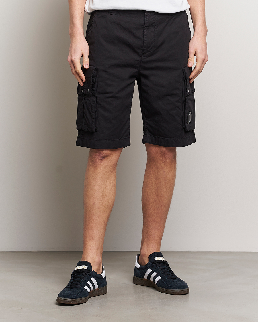 Herr | Cargoshorts | C.P. Company | Twill Stretch Cargo Shorts Black