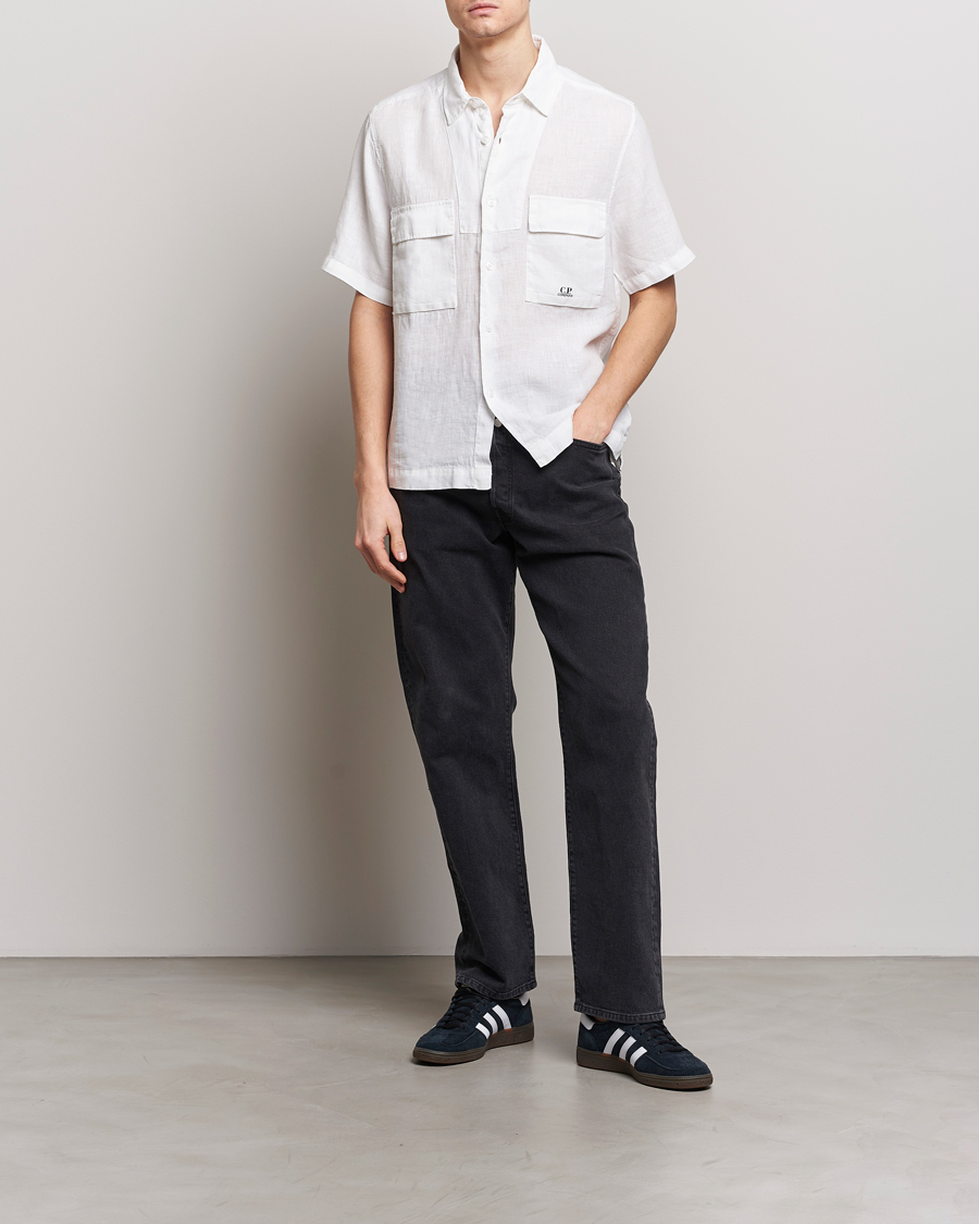 Herre | Skjorter | C.P. Company | Short Sleeve Linen Shirt White
