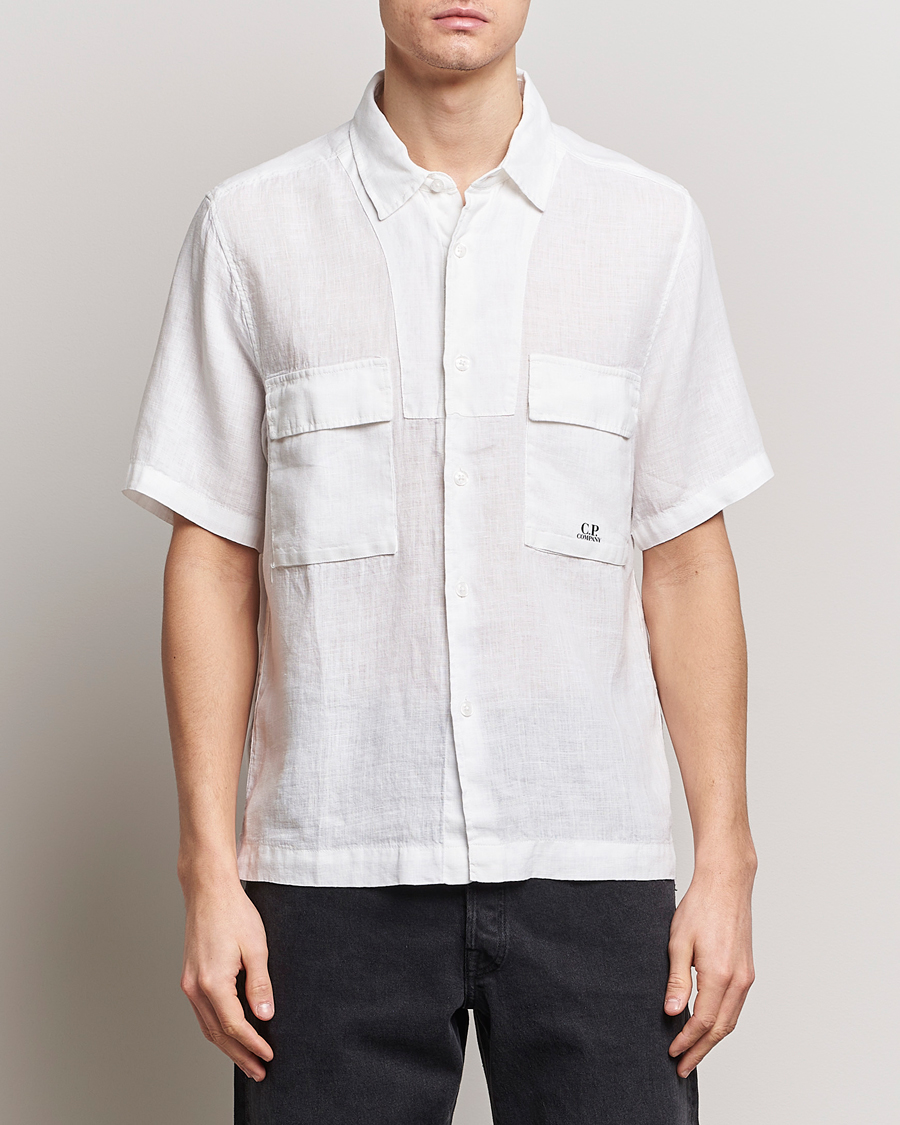 Herre | Tøj | C.P. Company | Short Sleeve Linen Shirt White