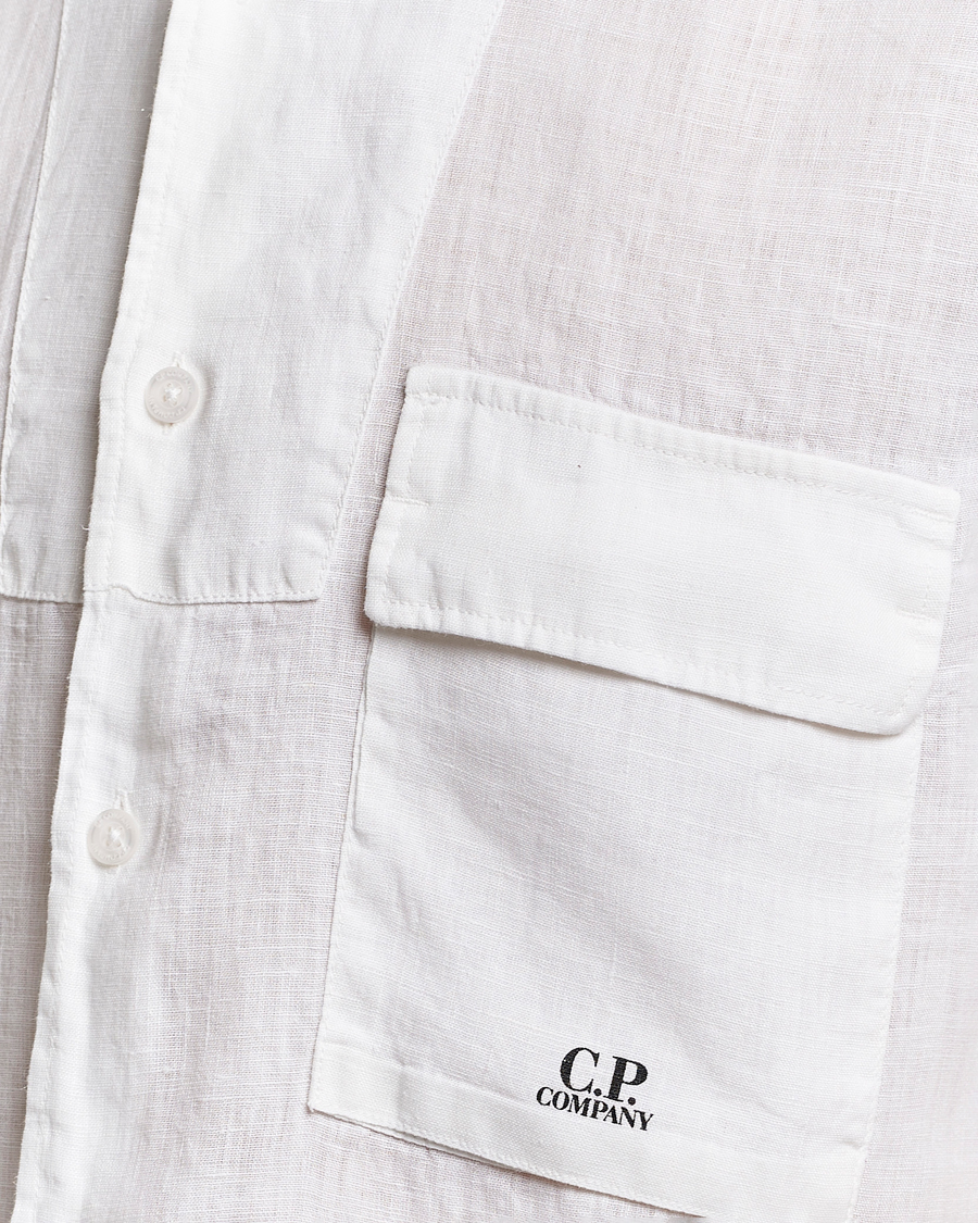 Herre | Skjorter | C.P. Company | Short Sleeve Linen Shirt White
