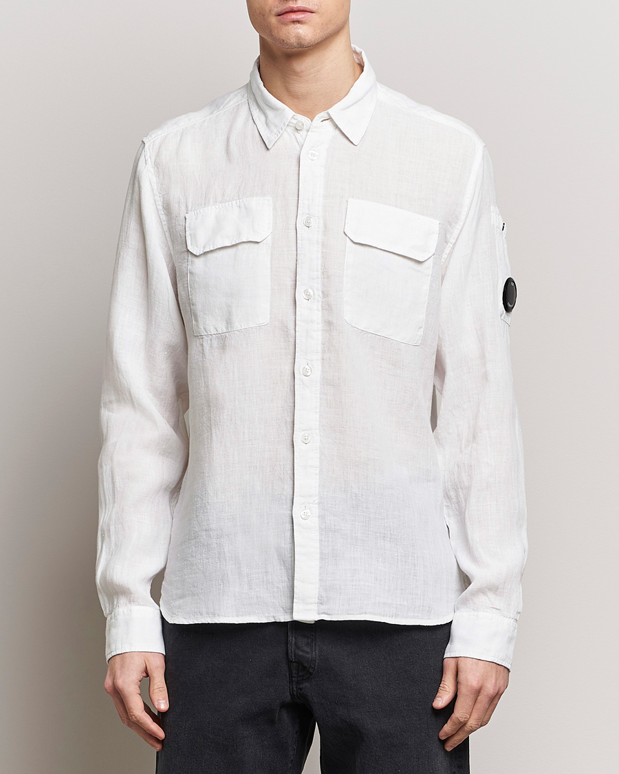 Herre | Avdelinger | C.P. Company | Long Sleeve Linen Shirt White