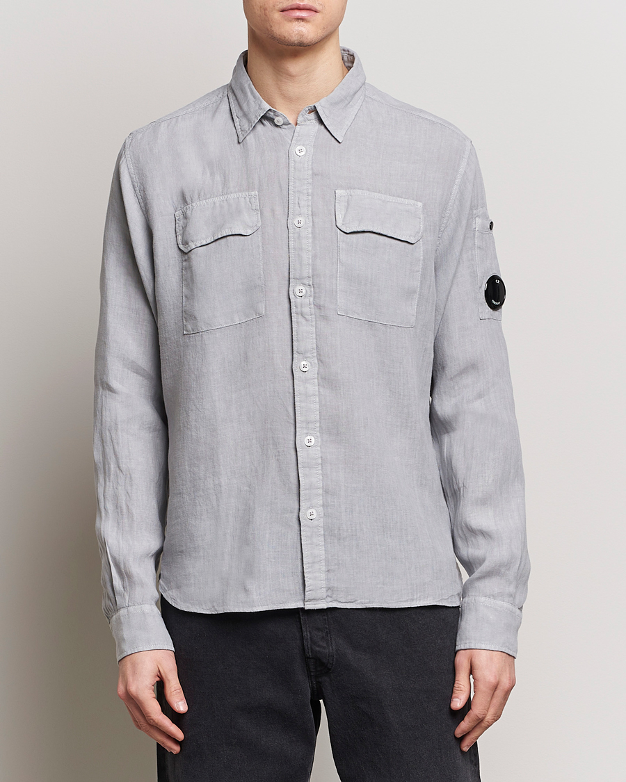 Herr |  | C.P. Company | Long Sleeve Linen Shirt Grey