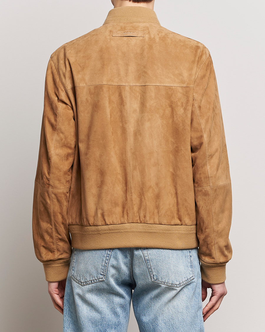 Herre | Jakker | GANT | Suede Bombar Jacket Dark Khaki