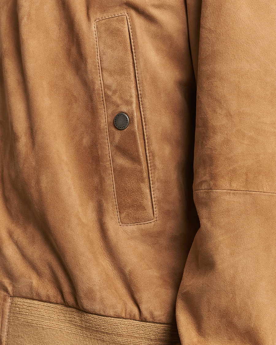Herre | Jakker | GANT | Suede Bombar Jacket Dark Khaki