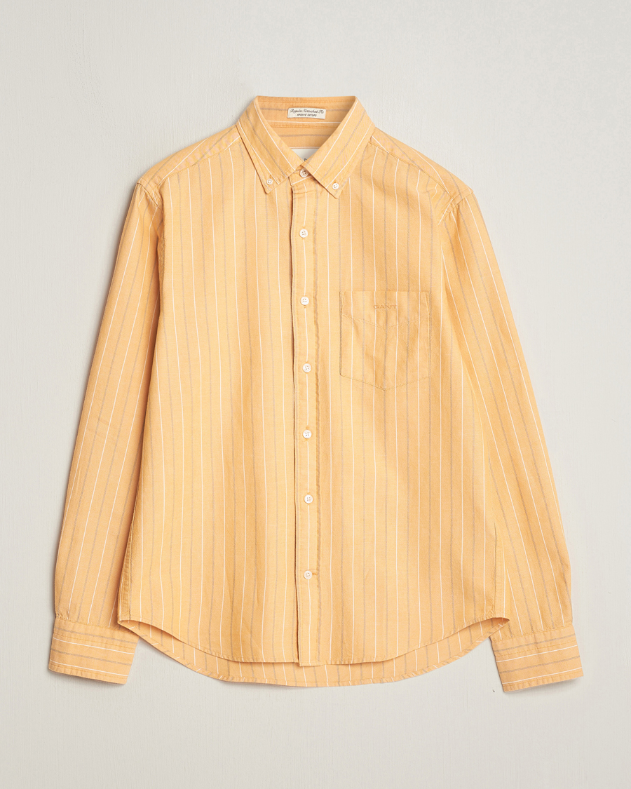 Herre | Skjorter | GANT | Regular Fit Archive Striped Oxford Shirt Medal Yellow