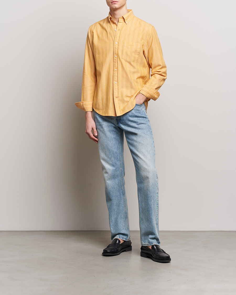 Herre | Skjorter | GANT | Regular Fit Archive Striped Oxford Shirt Medal Yellow