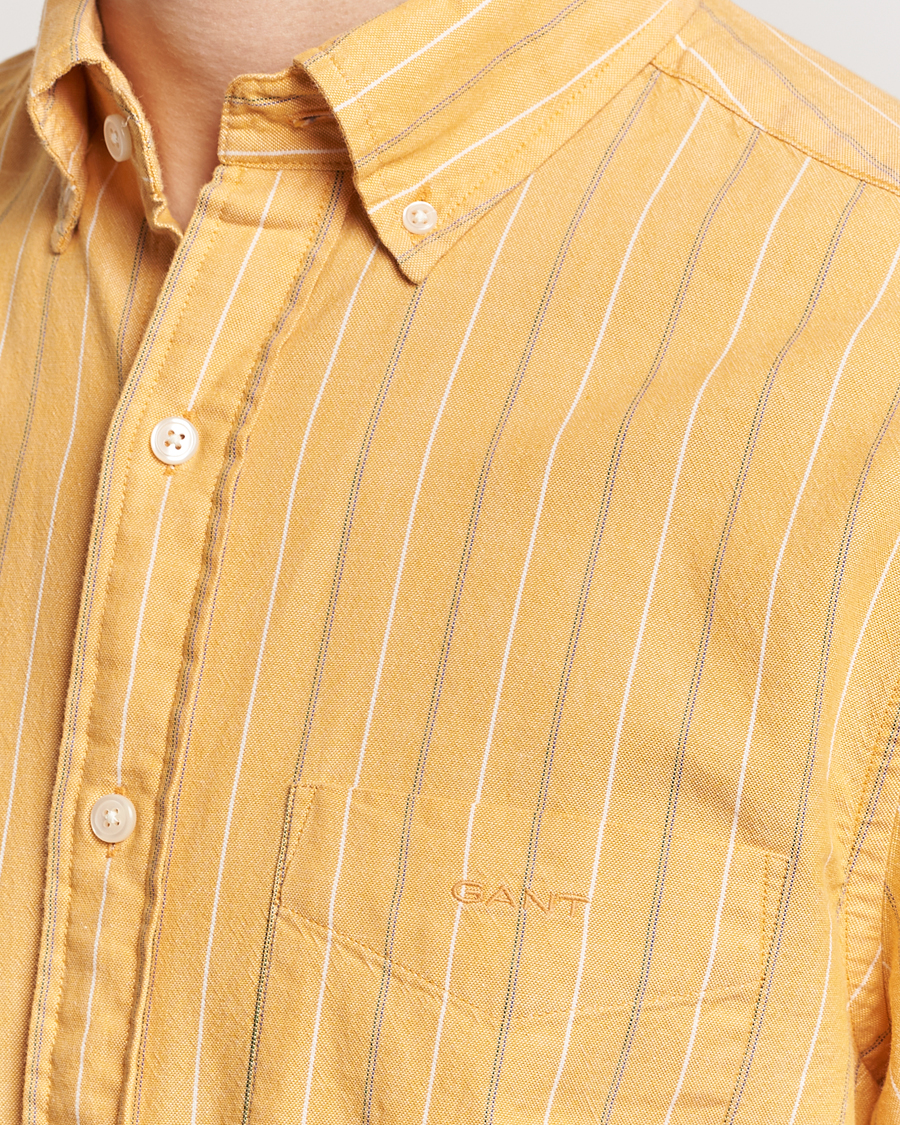 Herre | Skjorter | GANT | Regular Fit Archive Striped Oxford Shirt Medal Yellow
