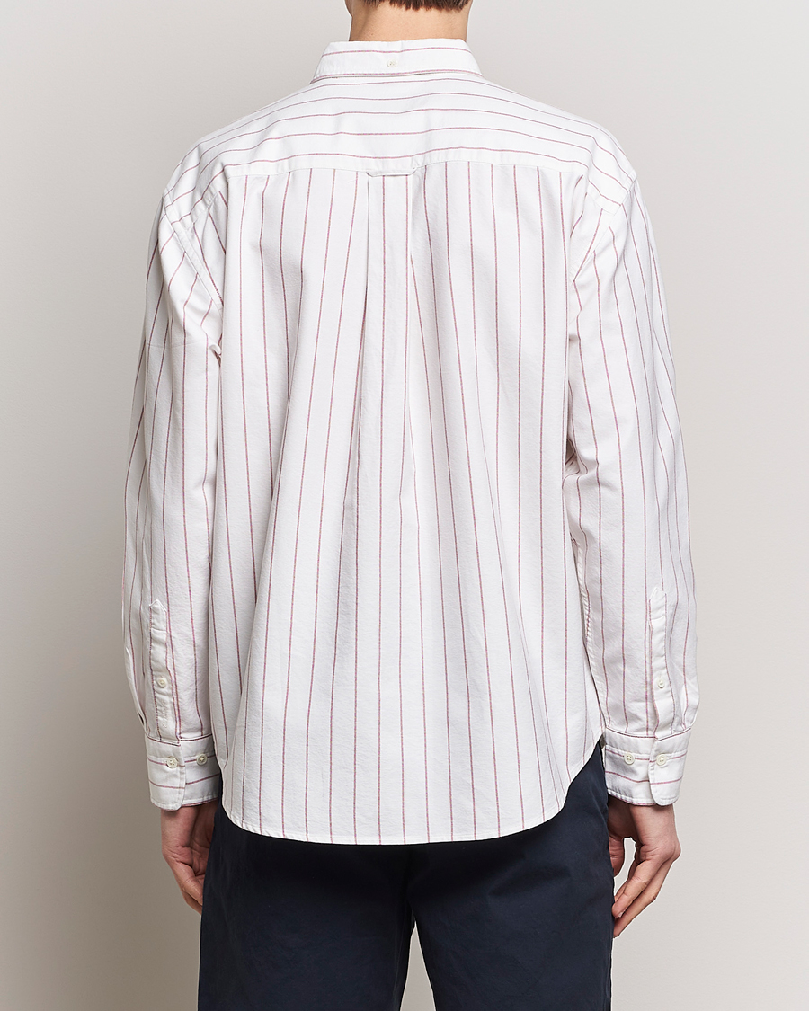 Herre | Skjorter | GANT | Relaxed Fit Heritage Striped Oxford Shirt White/Red