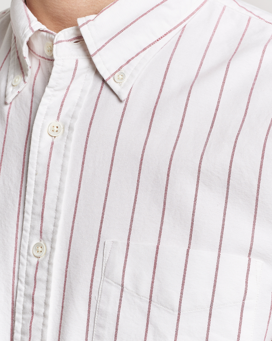 Herre | Skjorter | GANT | Relaxed Fit Heritage Striped Oxford Shirt White/Red