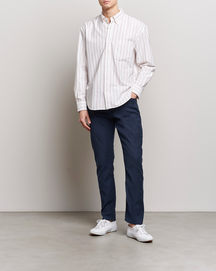 Herre | Bukser | GANT | Cotton/Linen 5-Pocket Trousers Marine