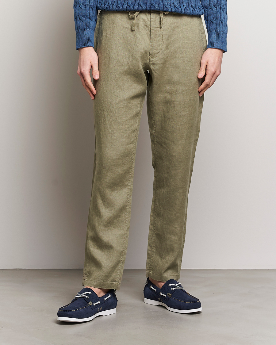 Herre | Linbukser | GANT | Relaxed Linen Drawstring Pants Dried Clay