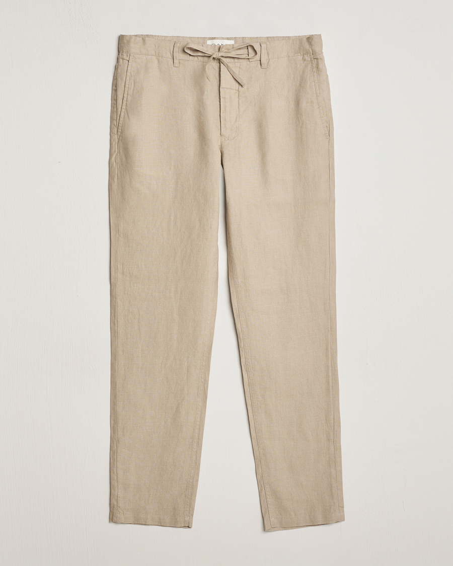 Herre | Bukser | GANT | Relaxed Linen Drawstring Pants Dry Sand