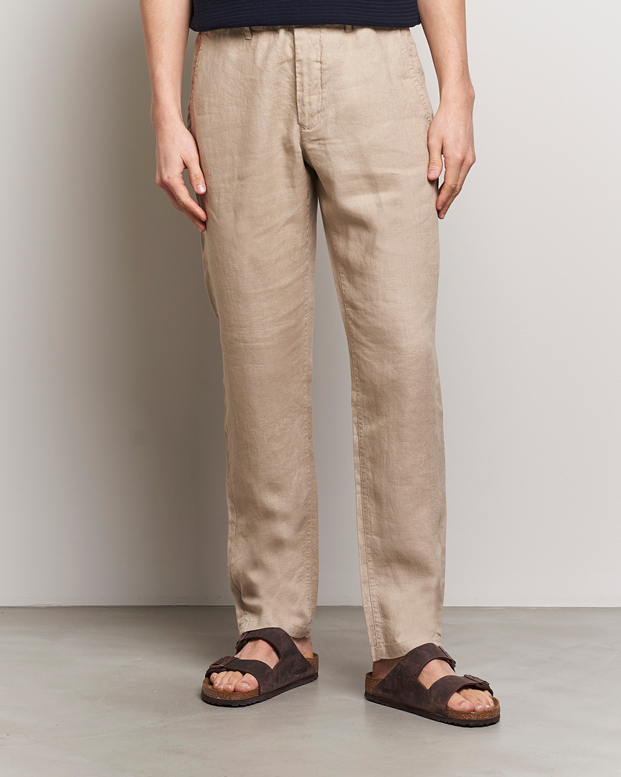 Herre | Plagg i lin | GANT | Relaxed Linen Drawstring Pants Dry Sand