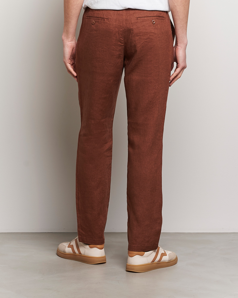 Herre | Bukser | GANT | Relaxed Linen Drawstring Pants Cognac Brown