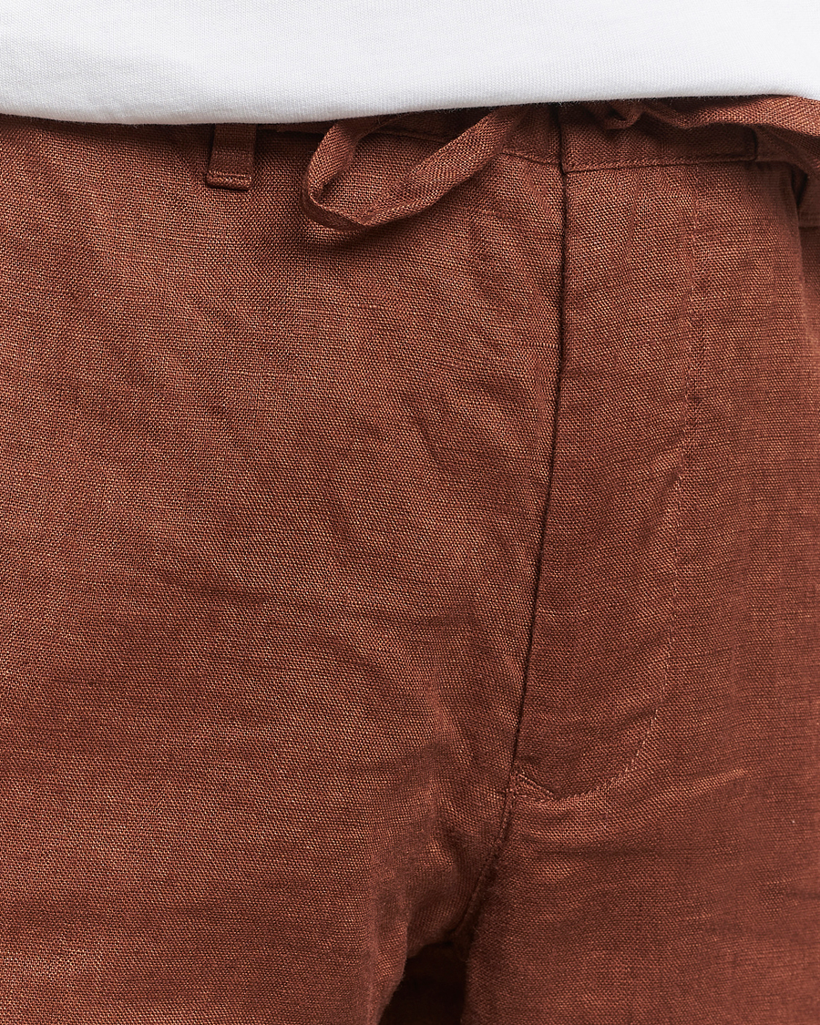 Herre | Bukser | GANT | Relaxed Linen Drawstring Pants Cognac Brown