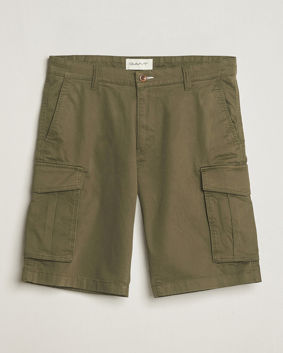 Herre | Shorts | GANT | Relaxed Twill Cargo Shorts Juniper Green