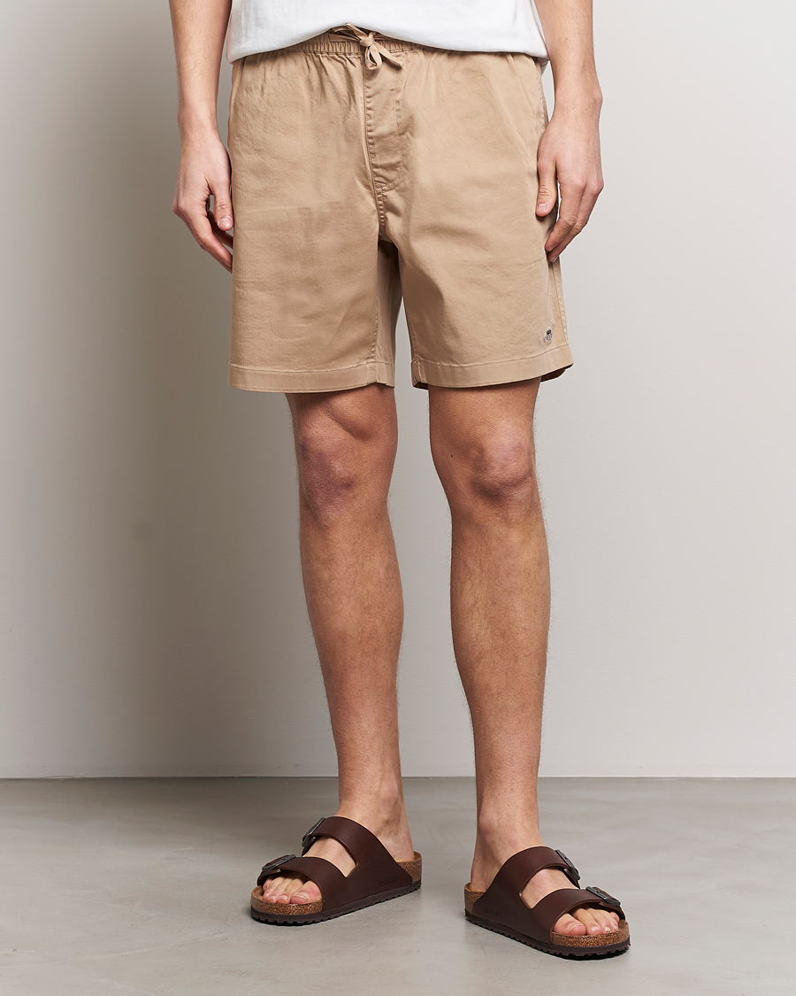 Herr | Drawstringshorts | GANT | Drawstring Logo Shorts Dark Khaki