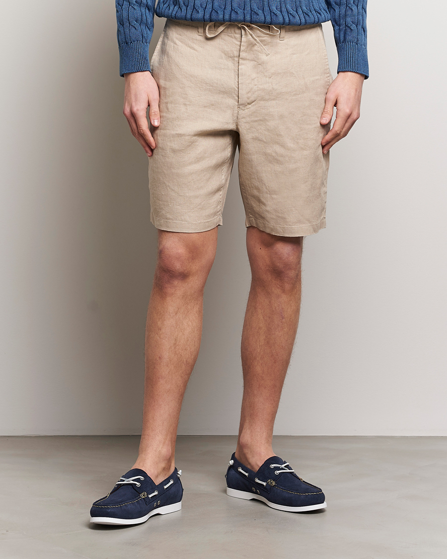 Herre | Nytt i butikken | GANT | Relaxed Linen Drawstring Shorts Dry Sand