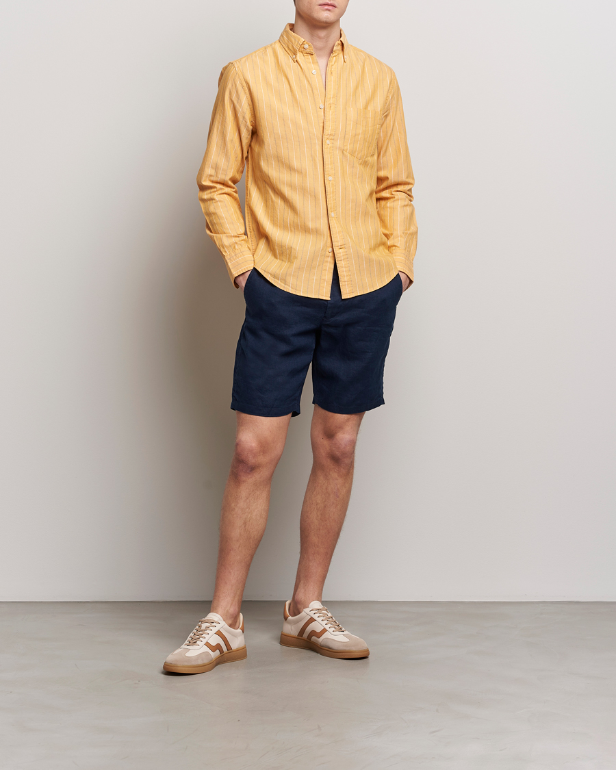 Herre | Shorts | GANT | Relaxed Linen Drawstring Shorts Marine